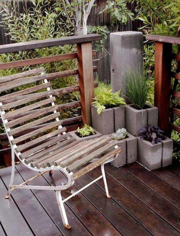 diy-concrete-planters-white-iron-chair